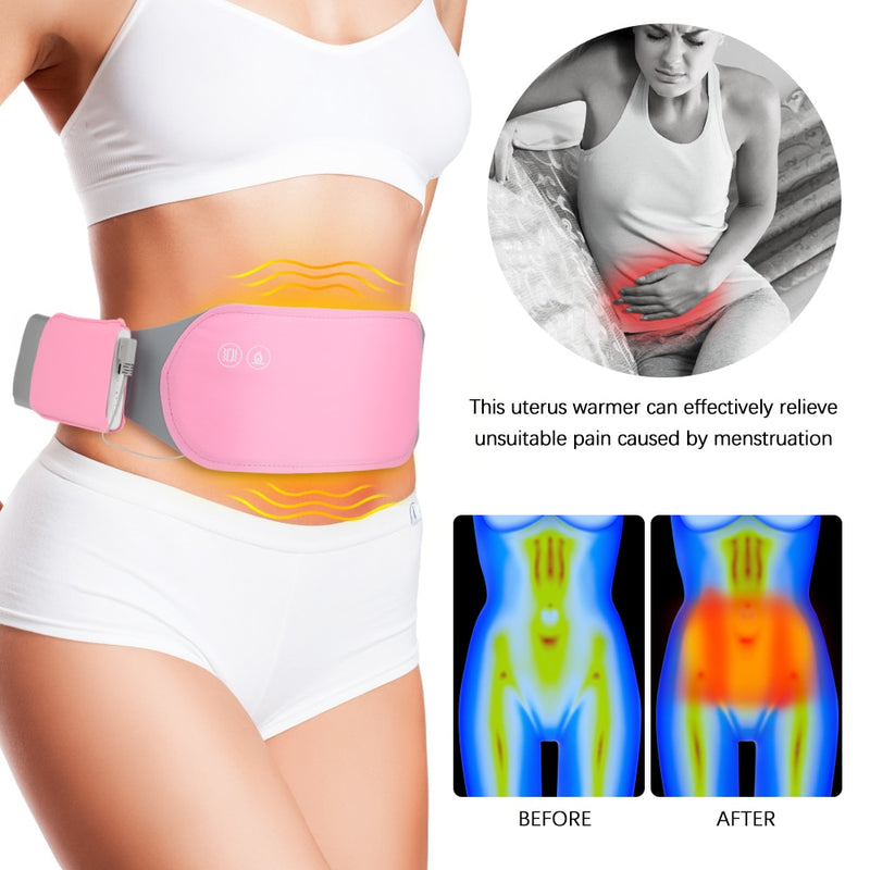 Almofada de aquecimento menstrual  cinto que aliviar a dor menstrual compressa quente massageador