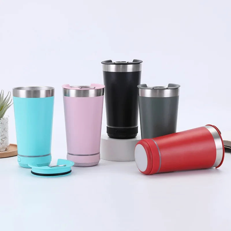 *PREÇO MEGA PROMOCIONAL DE LANÇAMENTO* Copo Térmico com Caixa de Som Bluetooth USB