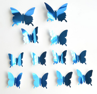 Conjunto de 12 Borboletas em Adesivo 3D