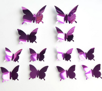 Conjunto de 12 Borboletas em Adesivo 3D