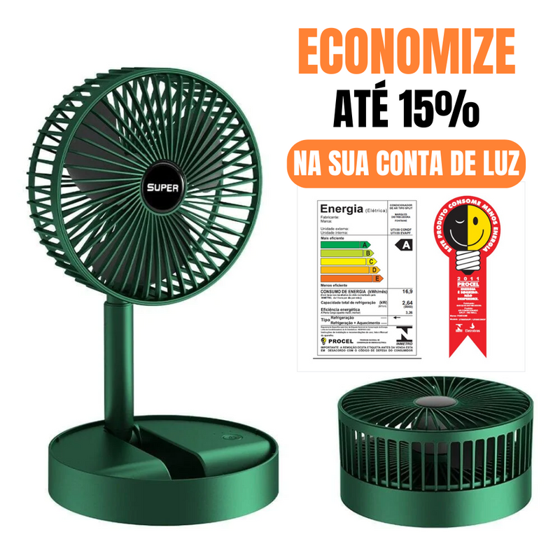 Ventilador Portátil Silencioso Inteligente - 5% DE DESCONTO NO PIX