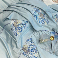 Conjunto de Roupas de Cama Flor de Lótus em 100% Algodão Egípcio 4 Peças